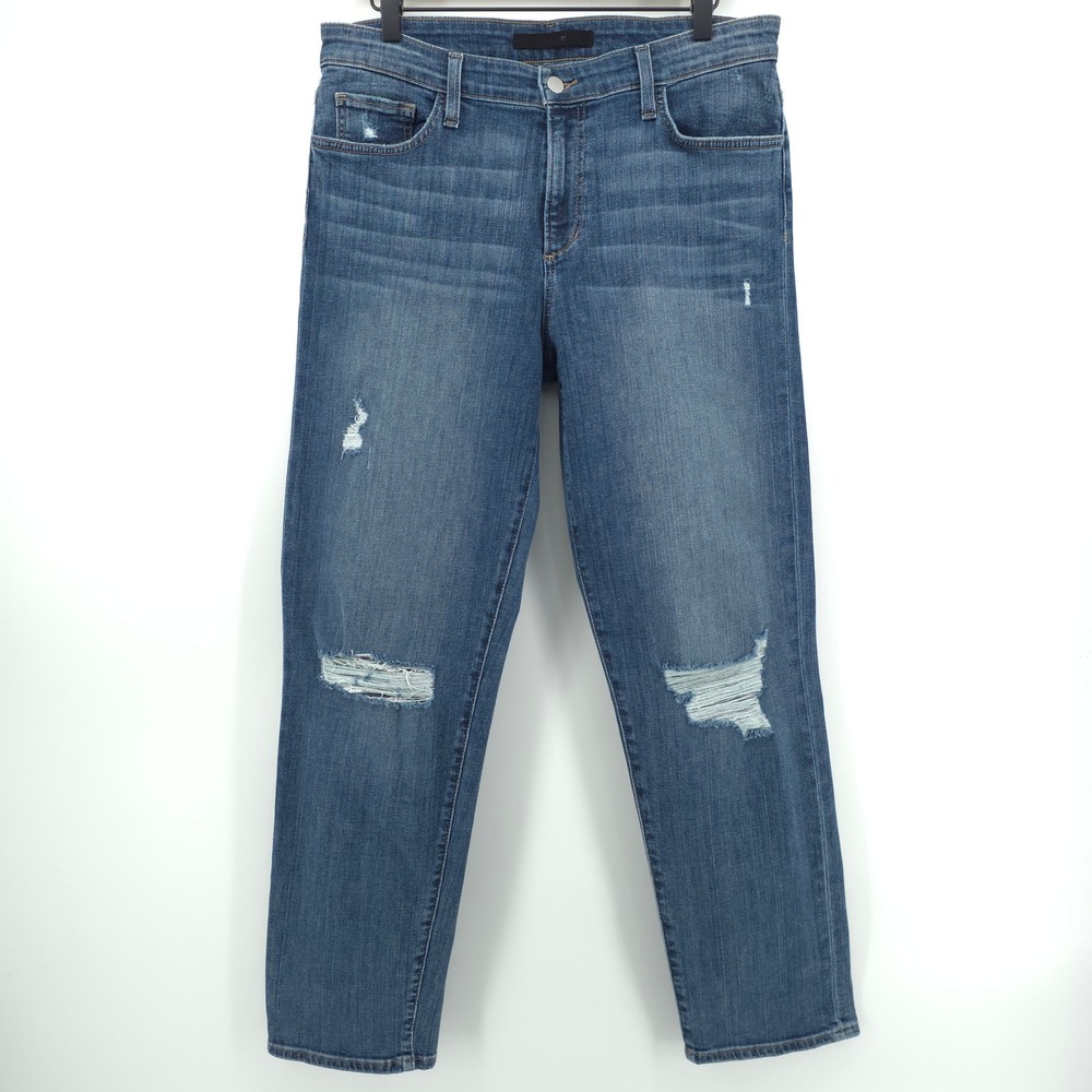 Joe's The Niki Womens Jeans 29 Blue Distressed Mid Rise Boyfriendβ Denim JCLB8C